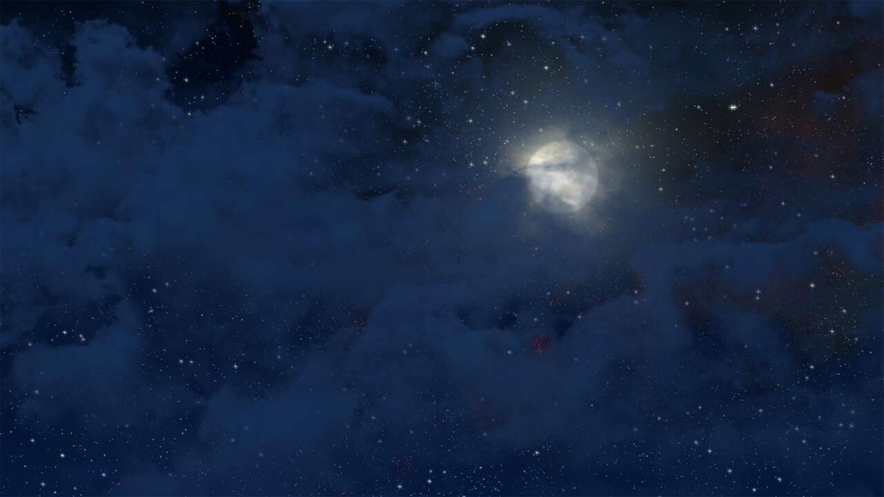 cloudy starry night sky